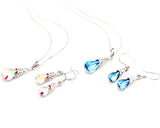 Teardrop Bling Crystal Jewelry Set - Color White