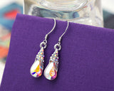 Teardrop Bling Crystal Jewelry Set - Color White