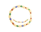 Vintage Colorful Crystal Bracelet and Necklace Jewelry Set