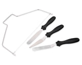 Turntable with 3 Palette Knives and Cutting Wire Cake Decorating Tool Set