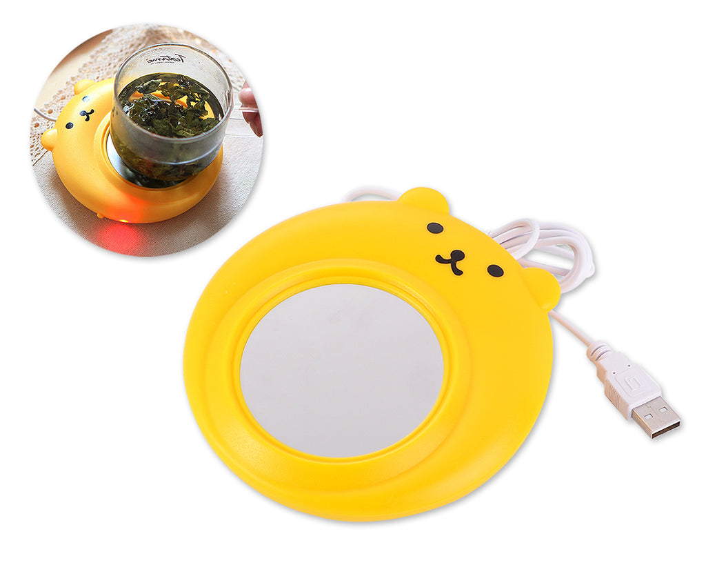 Cute Bear Series Desktop USB Cup Warmer - Yellow