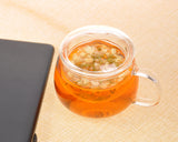350ml Glass Tea Mug With Infuser And Lid