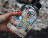 Korean Style 600ml Glass Water Bottle with Lid - Girl Logo