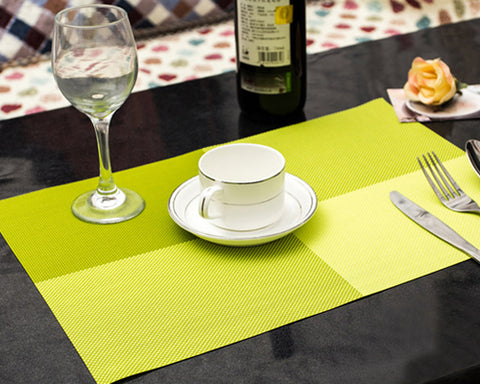 6 Pcs Colorful Insulated Stain Free Table Placemat - Green