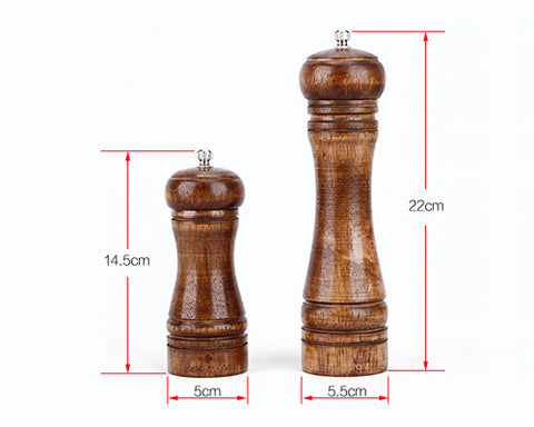 8 inches Classic Wooden Pepper Mill