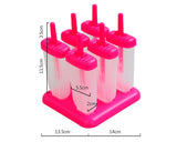 Reusable Ice Pop Molds Set of 6 - Red