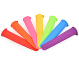 7 Pcs Silicone Ice Popsicle Maker with Flower Shaped Caps