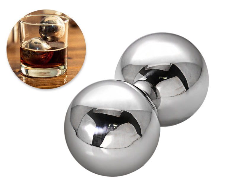 Stainless Steel Whiskey Rocks Stones Wine Beer Chillers - 55mm 2 Pcs