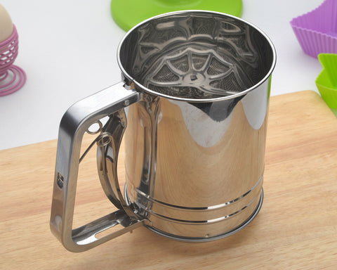 Double Mesh Flour Sifter with Trigger Action Sifting Mechanism