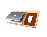 Bamboo Cooling Pad Slot Holder for Smartphone, Tablet and Laptop-Brown