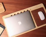 Bamboo Cooling Pad Slot Holder for Smartphone, Tablet and Laptop-Brown
