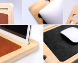 Bamboo Cooling Pad Slot Holder for Smartphone, Tablet and Laptop-Brown