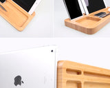 Bamboo Smartphone, Tablets and Apple Watch Phone Stand Storage Holder