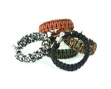 Survival Bracelet Strap With Stainless Steel U Shackle-Black and White