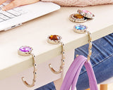10 Pcs Colorful Folding Section Diamond Handbag Hook
