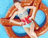 Giant Pretzel Inflatable Pool Float - Brown