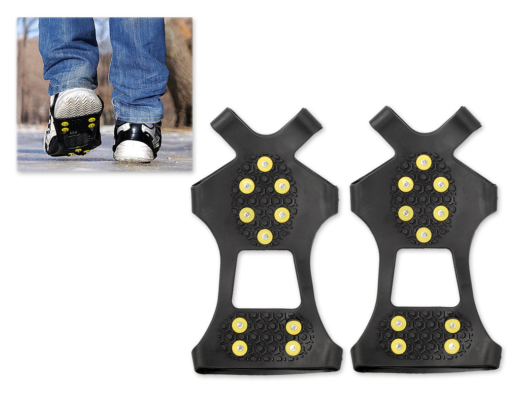 2 Pcs Silicone Anti-slip Action Traction Ice Cleats - Black