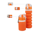 500ml Travel Silicone Folding Water Bottle for Outdoor - Orange