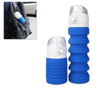 500ml Travel Silicone Folding Water Bottle for Outdoor - Blue