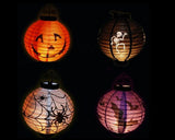 4 Pcs 8&quot; Halloween Party Decoration Round Paper Lantern with LED