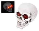 Halloween Decoration Terror Resin Skull Ornament w/ LED Light - Smooth