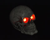 Halloween Decoration Terror Resin Skull Ornament w/ LED Light - Tattoo