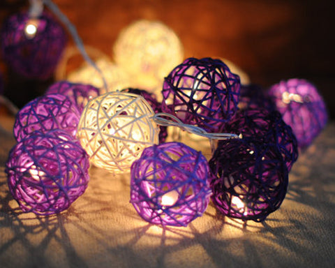 20 Rattan Balls String Light for Home Decoration