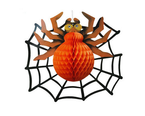 Halloween Party Decoration Round Paper Lantern - Spider Web