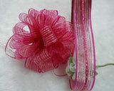 25 Yards Wired Sheer Glitter Ribbon for Christmas Gift Decoration