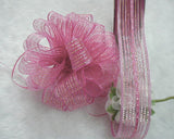 25 Yards Wired Sheer Glitter Ribbon for Christmas Gift Decoration