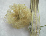 25 Yards Wired Sheer Glitter Ribbon for Christmas Gift Decoration