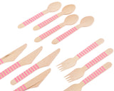 Party Tableware Kit - Paper Plate, Cup, Cutlery, Straw, Napkin - Pink