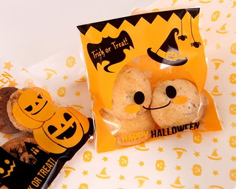 100 Pcs Halloween Party Accessory Cookie Candy Gift Treat Bag - Witch
