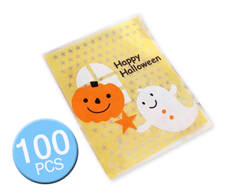 100 Pcs Halloween Party Accessory Cookie Candy Gift Treat Bag - Ghost