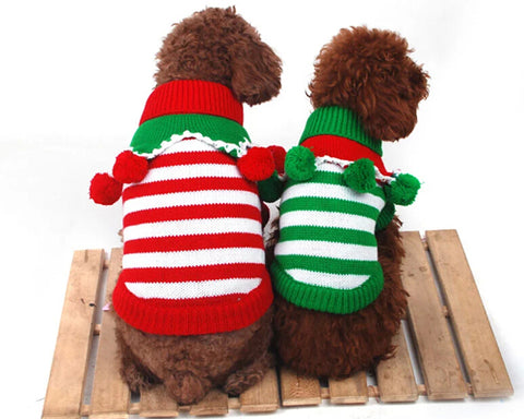 Christmas Cute Pet Striped Knitted Dog Sweater