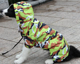Camouflage Waterproof Dog Raincoat Poncho - Green