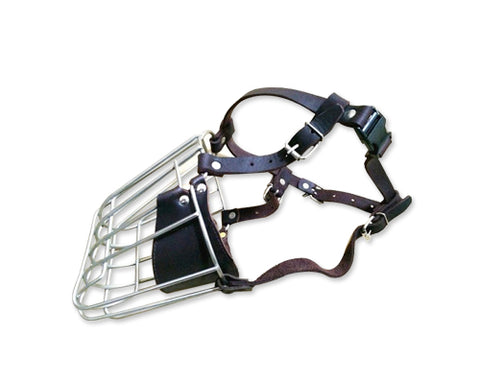 Metal Wire Basket Series Pet Dog Muzzle with Adjustable Strap - Black