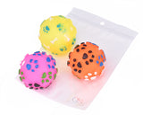 5 Pcs Plastic Footprints Pattern Pet Toy Ball