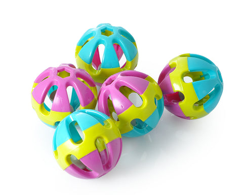 5 Pcs Three-Color Plastic Rolling Pet Ball