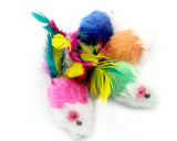 Real Rabbit Fur Mouse Cat Toy with Rattle Sound