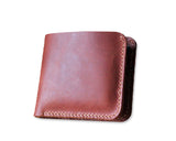 Classic Handmade Synthetic Leather Bifold Wallet for Men - Red