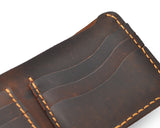 Classic Handmade Synthetic Leather Bifold Wallet for Men - Black