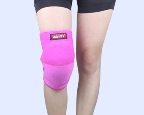 Adjustable Sports Thick Sponge Leg Knee Pads Braces Protector-L+Pink