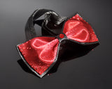 Swarovski Crystal Rhinestones Wedding Bow Tie for Men - Red and Black