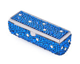 Stars Swarovski Crystal Lipstick Case With Mirror - Blue