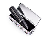Medley Swarovski Crystal Lipstick Case With Mirror - Black