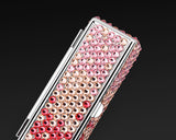 Gradation Swarovski Crystal Lipstick Case With Mirror - Pink