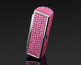Classic Bling Swarovski Crystal Lipstick Case With Mirror - Rose Red