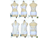 Solid Color Bandage Halter Bikini Set with Cover Up Sarong - White
