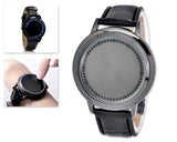 Unisex Cool LED Touch Screen PU Leather Wrist Watch